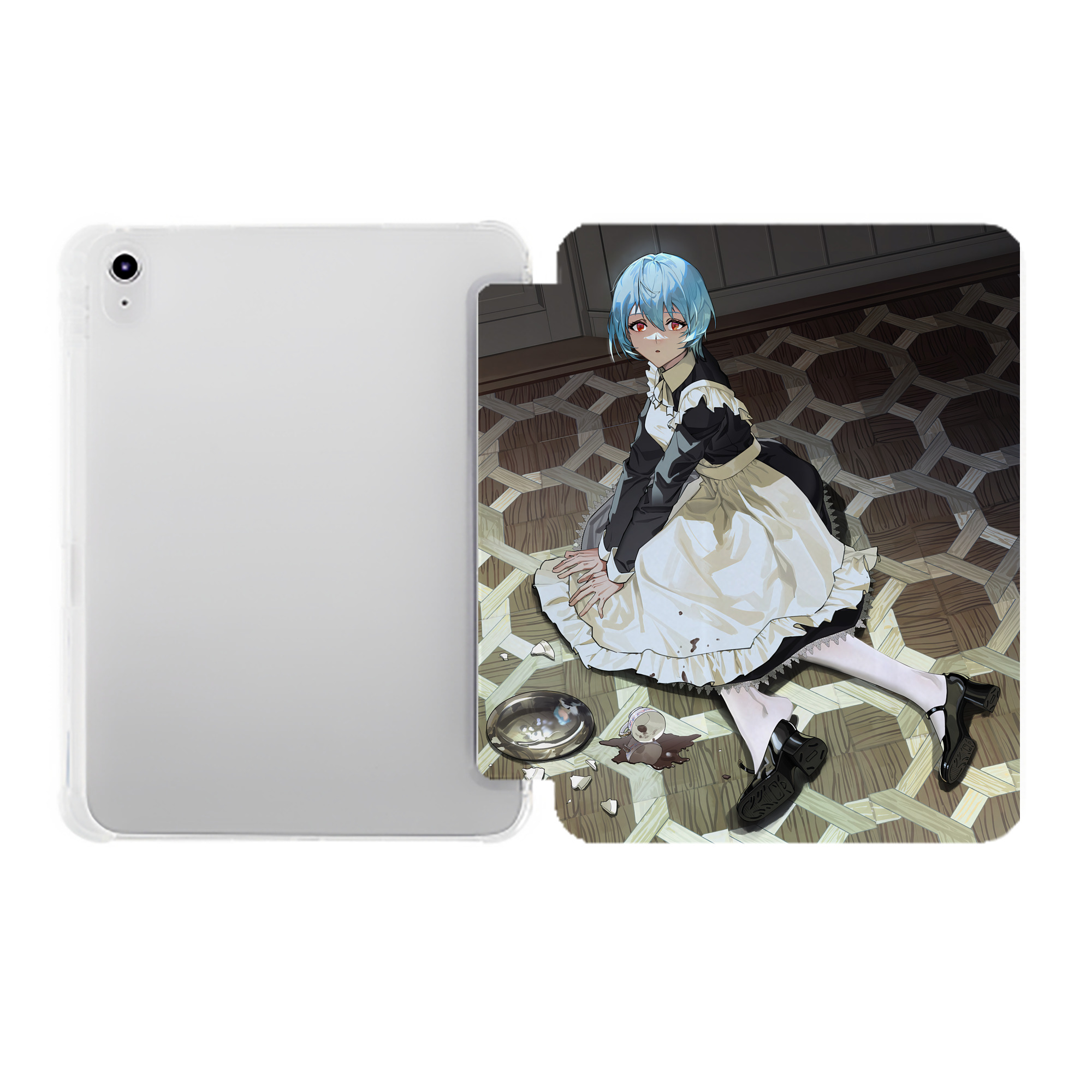 （画像用） EVA 新世紀エヴァンゲリオン IPad ケース ペン収納付き 三つ折りスタンド PUレザー×シリコン 対応機種9.5/10.5/10.9インチ